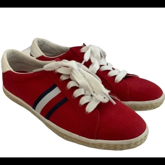 TOMMY HILFIGER Red Filip 2 Canvas Espadrille Sneakers - Picture 5 of 6